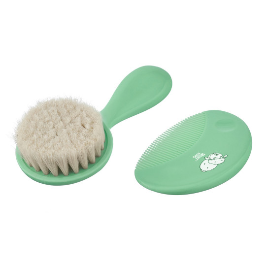 Pieptene-perie moale Roxy Kids din lână de oaie, Mint (RBH-003-M)