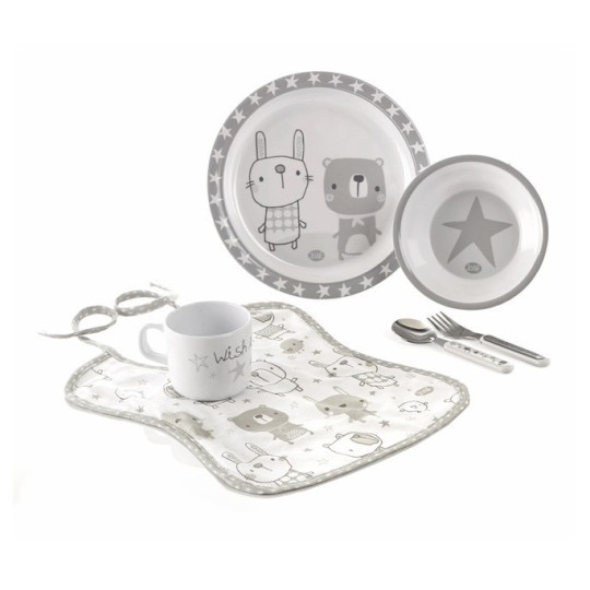 Set de veselă melaminată cu bavetă Jane (70233 T01) Stea   