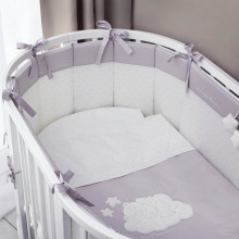 Lenjerie de pat pentru copii Perina Bambino Oval (BBO6.2-125х75) Gri