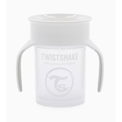 Cană anti-vărsare Twistshake cu mânere, 360 ml.6+ (78931)  Albă