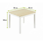 Masă din lemn Eucalyptus Karol (DS2-N03) Alb+Natural