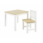 Masă din lemn Eucalyptus Karol (DS2-N03) Alb+Natural