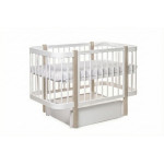 Pătuţ Eucalyptus Karol Premium Longitudinal (DS-9051) Alb+Cappuccino