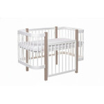 Pătuţ Eucalyptus Karol Premium Longitudinal (DS-9051) Alb+Cappuccino