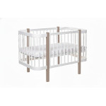 Pătuţ Eucalyptus Karol Premium Longitudinal (DS-9051) Alb+Cappuccino