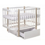 Pătuţ Eucalyptus Karol Premium Longitudinal (DS-9051) Alb+Cappuccino