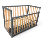 Pătuţ Eucalyptus Mia Elite Premium Transversal (DS-E406) Grafit+Natural