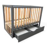 Pătuţ Eucalyptus Mia Elite Premium Transversal (DS-E406) Grafit+Natural