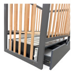 Pătuţ Eucalyptus Mia Elite Premium Transversal (DS-E406) Grafit+Natural