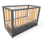 Pătuţ Eucalyptus Mia Elite Premium Transversal (DS-E406) Grafit+Natural