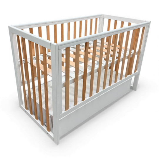 Pătuţ Eucalyptus Mia Premium Elite Transversal (DS-406) Alb+Natural