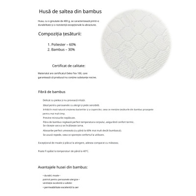 Saltea pentru copii Eucalyptus Comfort Baby 120x60x11cm (MD-023)