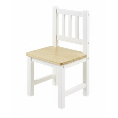 Scaun din lemn Eucalyptus Karol (DS2-S03) Alb+Natural