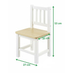 Scaun din lemn Eucalyptus Karol (DS2-S03) Alb+Natural