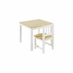 Scaun din lemn Eucalyptus Karol (DS2-S03) Alb+Natural