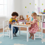 Scaun din lemn Eucalyptus Karol (DS2-S03) Alb+Natural