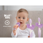 Set periuță de dinți+perie de masaj Roxy-Kids (RTB-005) Lavanda