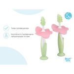 Set periuță de dinți+perie de masaj Roxy-Kids (RTB-006) Verde Deschis 