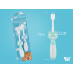 Set periuțe de dinți Roxy Kids „Ursulet” 2 buc (RTB-010-MB) Mint+Albastru