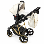 Carucior 3in1 Sojan Sibex Extra Piele (2010410) Alb+Auriu