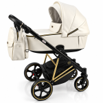 Carucior 3in1 Sojan Sibex Extra Piele (2010410) Alb+Auriu