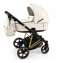 Carucior 3in1 Sojan Sibex Extra Piele (2010410) Alb+Auriu