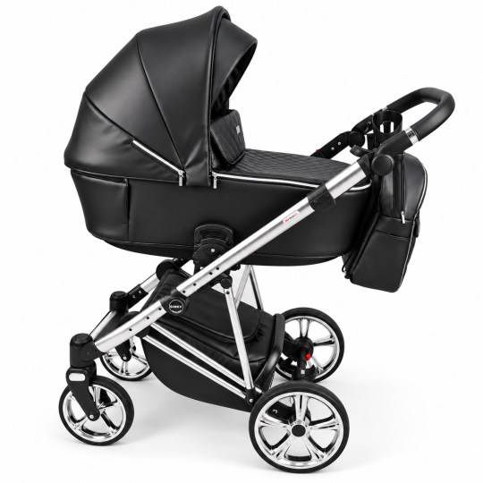 Carucior 3in1 Sojan Sibex Extra Piele (2010405) Negru+Argintiu