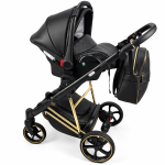 Carucior 3in1 Sojan Sibex Extra Piele (2010411) Negru+Auriu