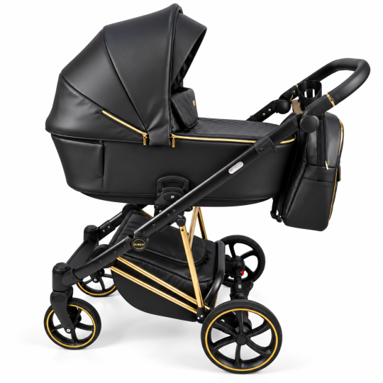 Carucior 3in1 Sojan Sibex Extra Piele (2010411) Negru+Auriu